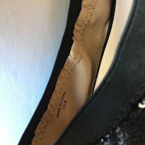 BP With Sequins Black Ballet Flats Bow Front SZ 8 - Picture 6 of 8